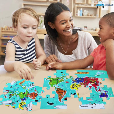 GeoQuest | Descubre el mundo jugando - Puzzle educativo de mapa mundial para niños
